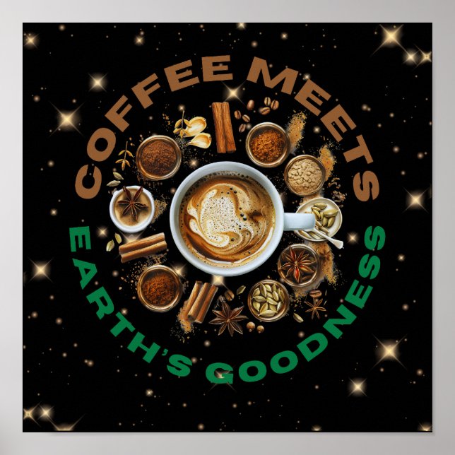 Coffee Meets Earth’s Goodness – Cosmic Brew with N Poster (Framsidan)