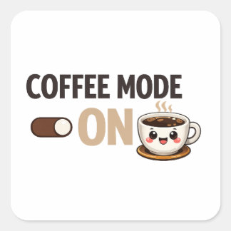 Coffee Mode På Minimal Typografi Fyrkantigt Klistermärke