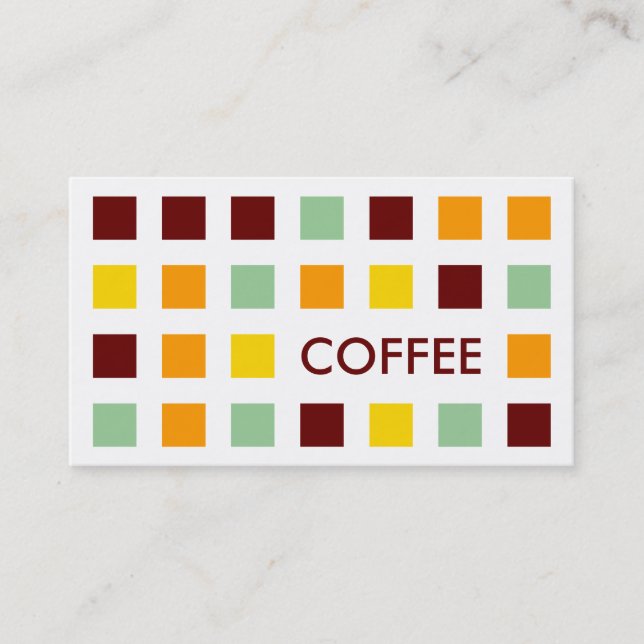 COFFEE (modets kvadrater) Visitkort (Framsida)