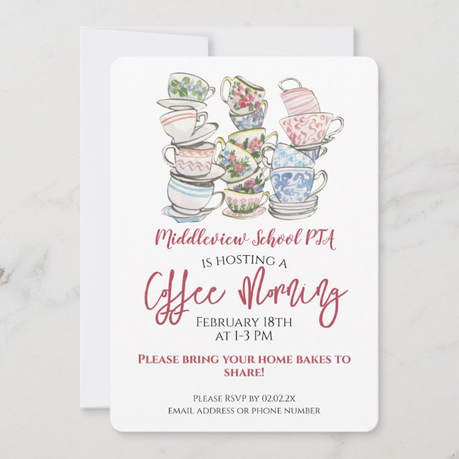 Coffee Morgons Fundraiser Inbjudningar (Framsida)