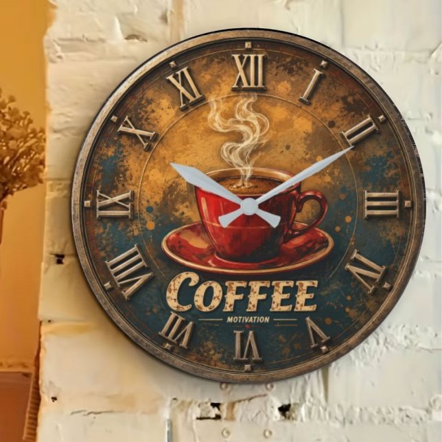 Coffee Motivation Stor Klocka (Skapare uppladdad)