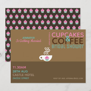 COFFEE MUFFINS Inbjudningskort för möhippan Rosa C