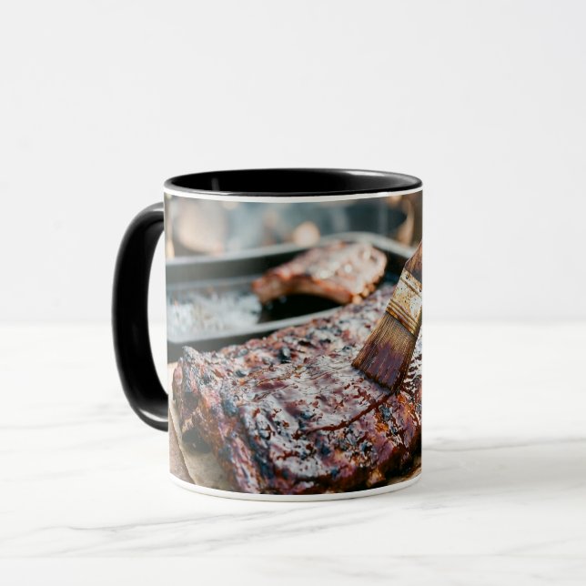 Coffee Mug BBQ Ribs Barbecue Grilling Delicious Mugg (Framsida vänster)