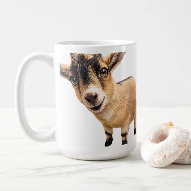 Coffee Mug - Cute Goat Peeking Kaffemugg (Med munk)