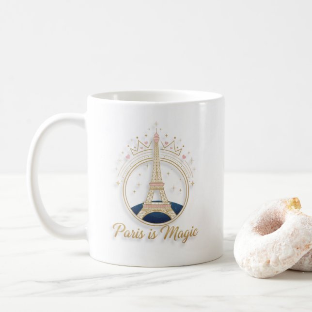 Coffee Mug - Elegant paris Eiffel Tower Kaffemugg (Med munk)