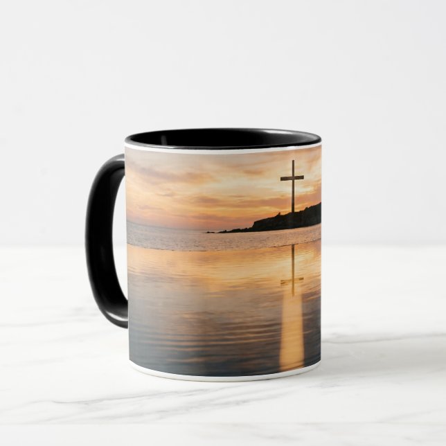 Coffee Mug Inspirational Cross Sunset Religiou Mug Mugg (Framsida vänster)