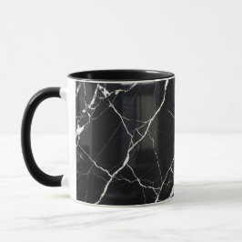 Coffee Mug Modern Black Marble Vein Pattern Mugg