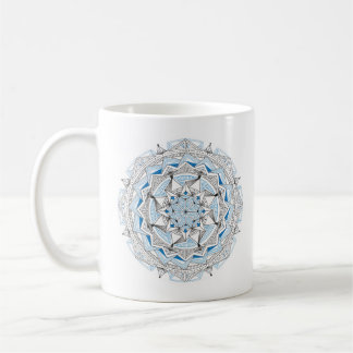 Coffee Mug Original Mandala Design 2-sided Blue Kaffemugg