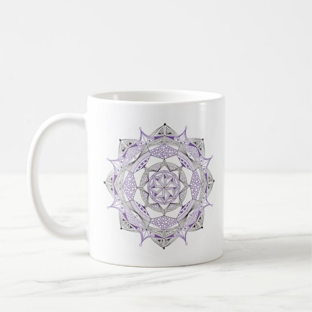 Coffee Mug Original Mandala Design 2-sided Purple Kaffemugg (Vänster)