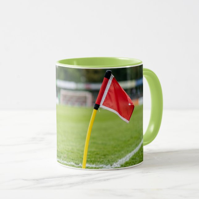 Coffee Mug Soccer Field Corner Flag Sport Fan Gift Mugg (Framsida höger)