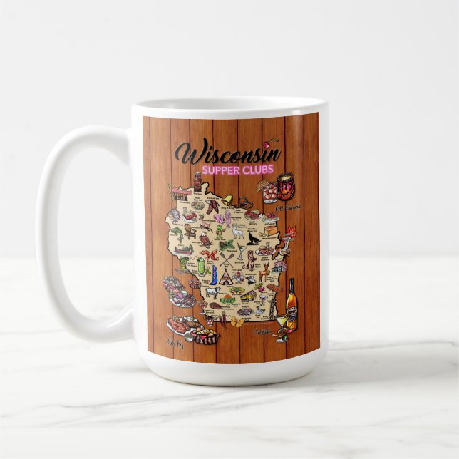 Coffee Mug - Wisconsin Supper Club Map Kaffemugg (Vänster)