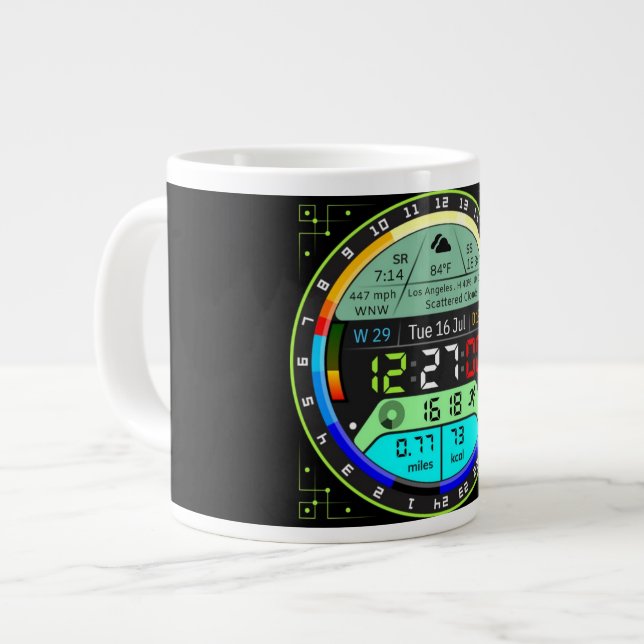 Coffee Mug with a Humorous Digital Design Jumbo Mugg (Framsida vänster)