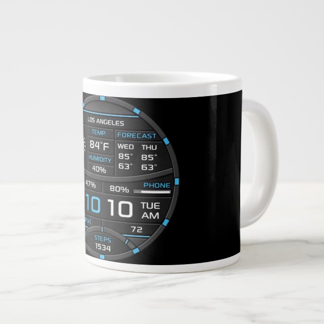 Coffee Mug with a Humorous Digital Design Jumbo Mugg (Framsida höger)
