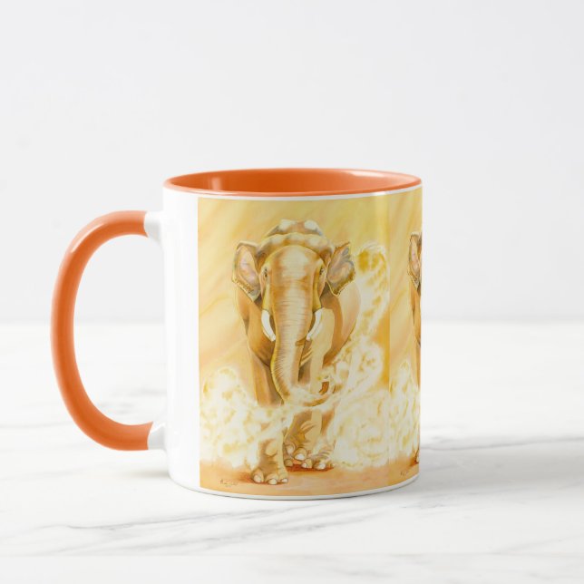 Coffee Mug with elephants, zoo animals Mugg (Vänster)