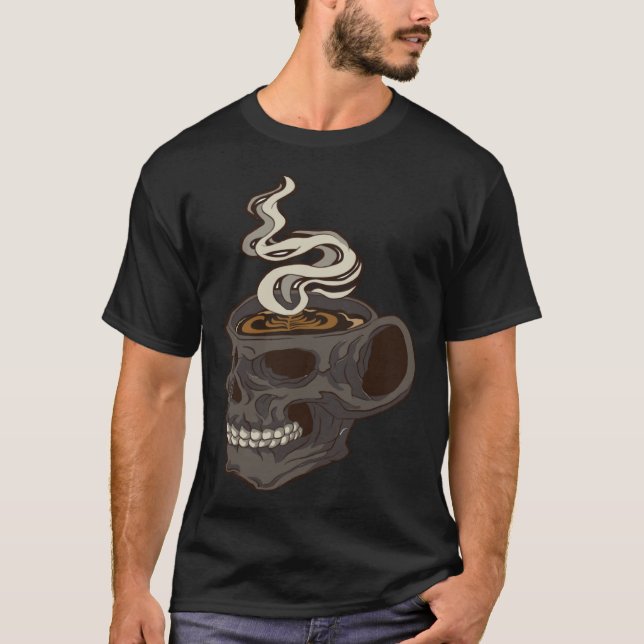 Coffee Mug with Skull Skeleton T Shirt (Framsida)
