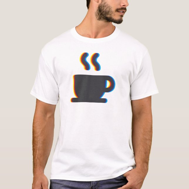 Coffee Mugg Glitch T Shirt (Framsida)