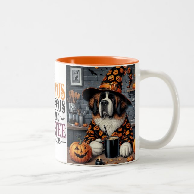 Coffee Mugg Saint Bernard Halloween art (Höger)