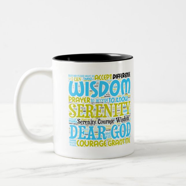 Coffee Mugg Serenity Prayer Ord Cloud (Vänster)