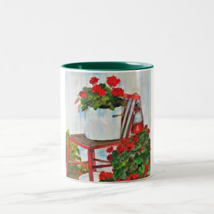Coffee Mugg Tea Mugg Sommar Geraniums