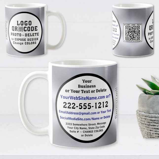Coffee Mugs with Company LOGO, QR CODE, PHOTO Kaffemugg (Customer appreciation gifts with Logo, QR Code and or Photo. Personalized Promotional gifts. Product)