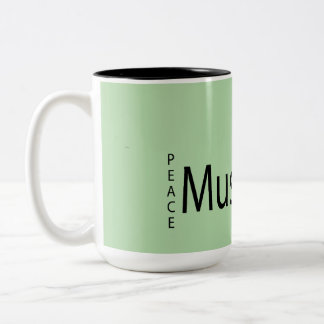 "Coffee + Musik = Peace  Två-Tonad Mugg