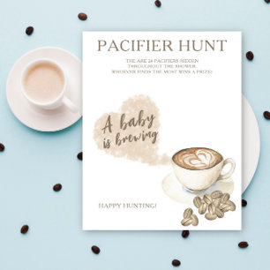 COFFEE - nappar jakt på babyduschspel Poster