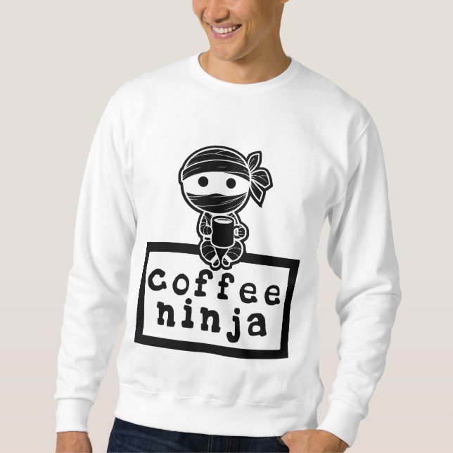 Coffee Ninja Lång Ärmad Tröja (Framsida)