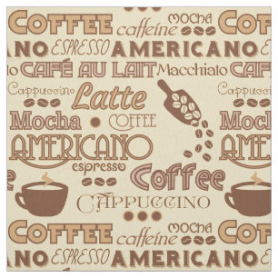 Coffee Ord Fabric Tyg