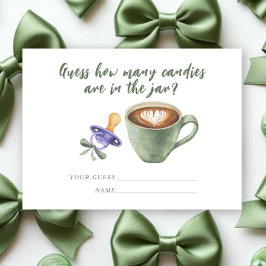 Coffee Pacifier Baby shower Guess how many candies Tilläggskort