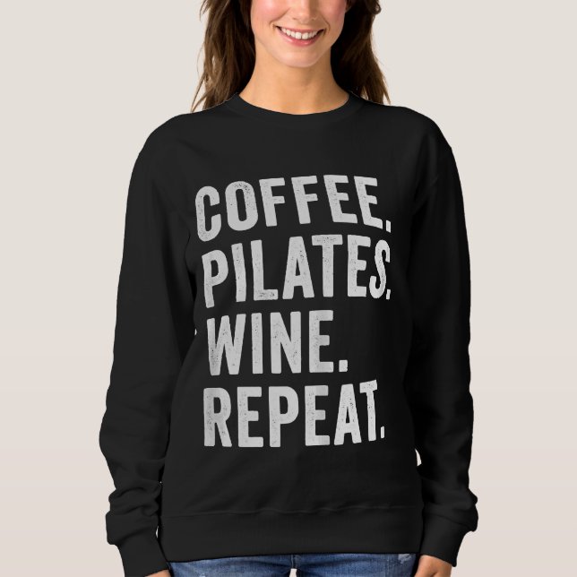 Coffee Pilates Vin Repeat Distress T Shirt (Framsida)