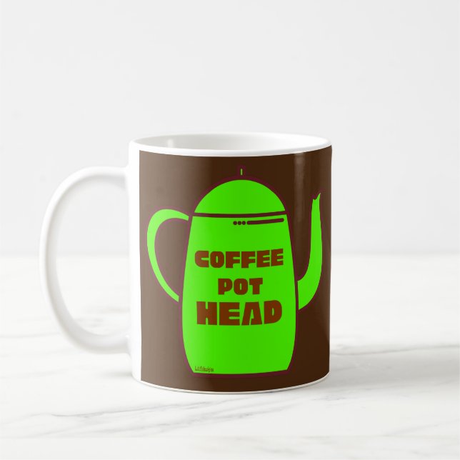 COFFEE POT HEAD Lustig kaffepumpoidé Kaffemugg (Vänster)