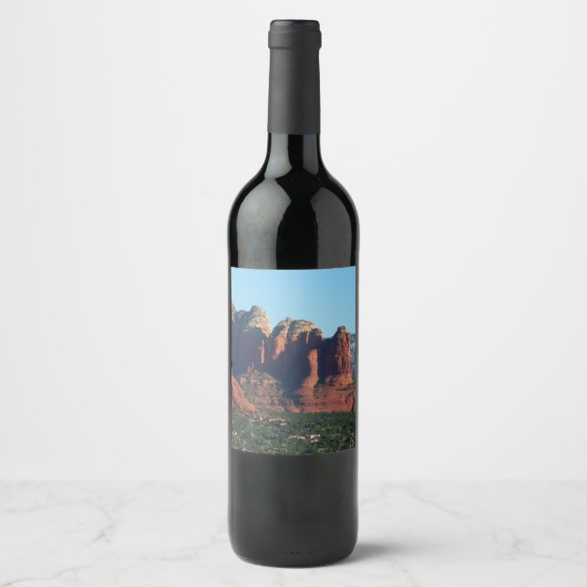 Coffee Pot Rock I i Sedona Arizona Vinflaska Etikett (Framsida)