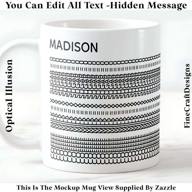 Coffee Preference Hidden Message Name 101B Modern Kaffemugg (Skapare uppladdad)