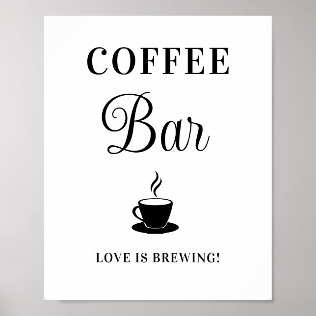 Coffee Pub Bröllop-tecken Poster (Framsidan)