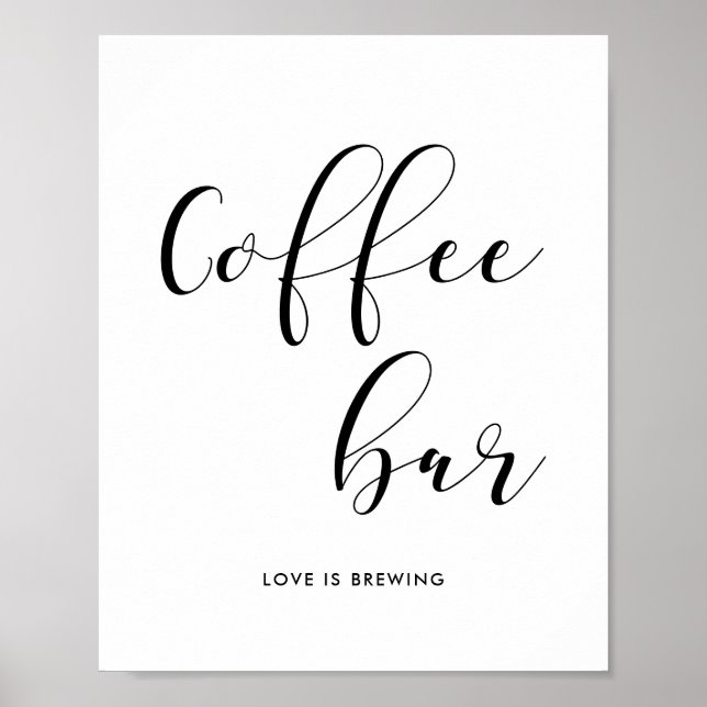 Coffee pub bröllop-tecken poster (Framsidan)