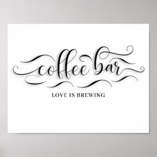 Coffee Pub Bröllopsdag-tecken Poster