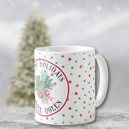 Coffee Queen eller Namn God Jul Godis Mönster Kaffemugg