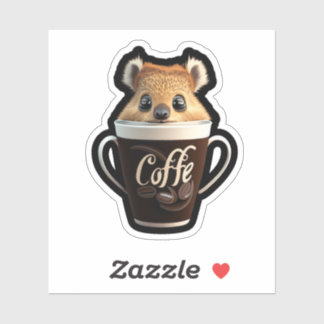 COFFEE Quokka-dekal Klistermärken