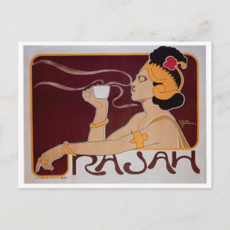 Coffee Rajah Vintage Hett Coffee Drink Ad Vykort