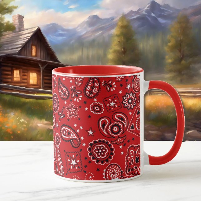 Coffee Red Bandana Gift Kopp eller Cocoa Mugg (Skapare uppladdad)