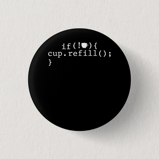Coffee Refill Smart Coding Software Ingenjör Knapp (Framsida)