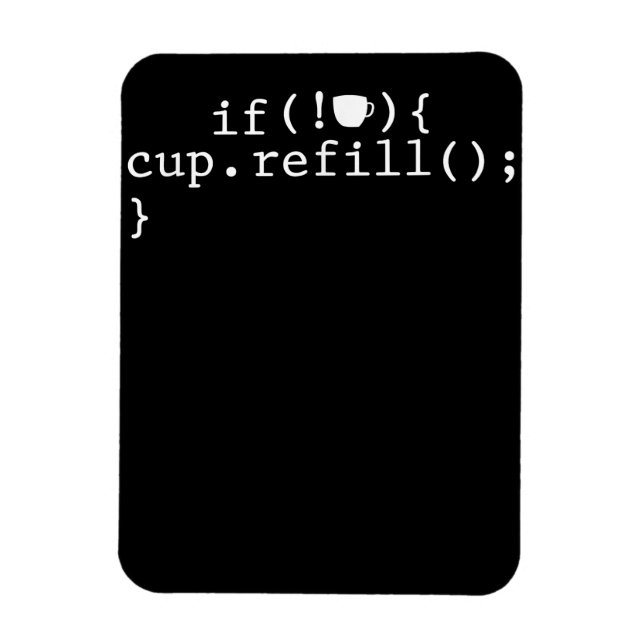 Coffee Refill Smart Coding Software Ingenjör Magnet (Vertikal)