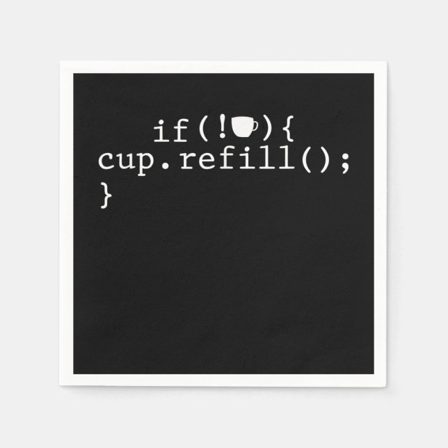 Coffee Refill Smart Coding Software Ingenjör Pappersservett (Framsidan)