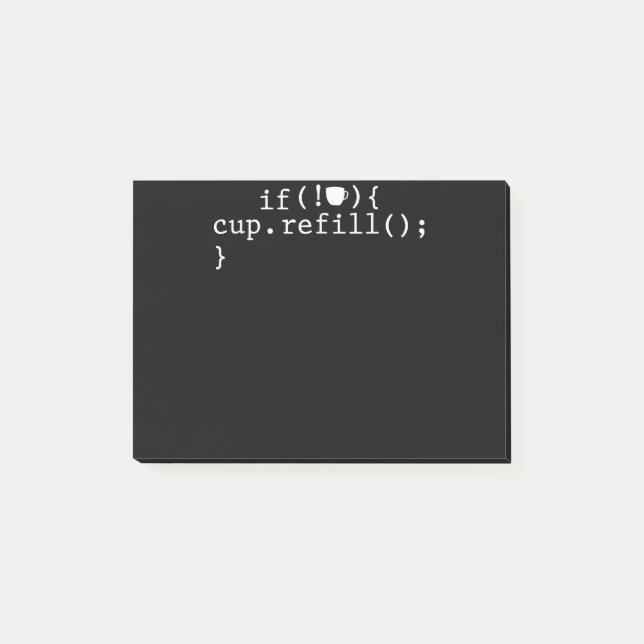 Coffee Refill Smart Coding Software Ingenjör Post-it Block (Framsida)