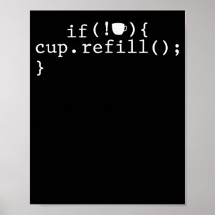 Coffee Refill Smart Coding Software Ingenjör Poster