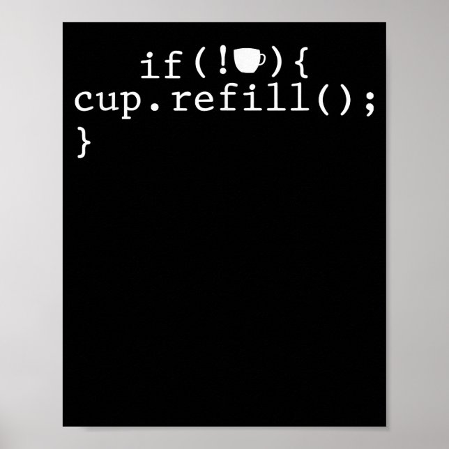 Coffee Refill Smart Coding Software Ingenjör Poster (Framsidan)