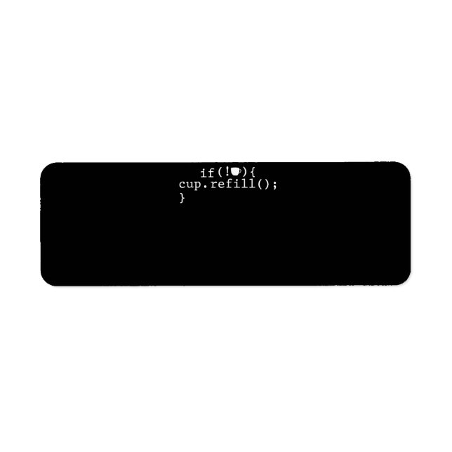 Coffee Refill Smart Coding Software Ingenjör Returadress Etikett (Framsidan)