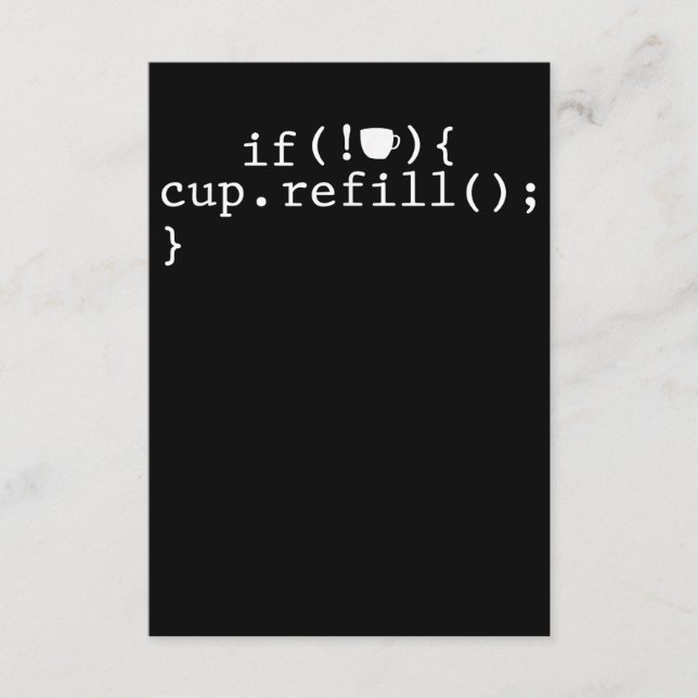 Coffee Refill Smart Coding Software Ingenjör Tilläggskort (Framsida)