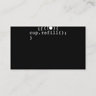 Coffee Refill Smart Coding Software Ingenjör Visitkort