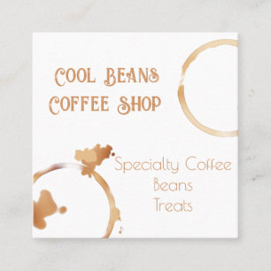 Coffee Ringar Coffee Shop Affärskort Fyrkantigt Visitkort